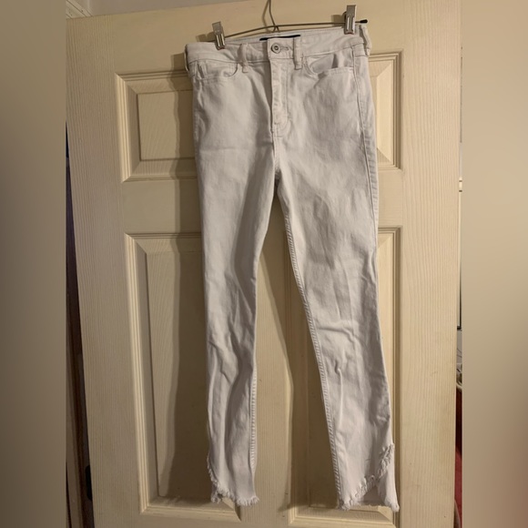 Hollister Denim - Hollister White High Rise Crop Super Skinny Stretch Jeans Size 3R W26 L26